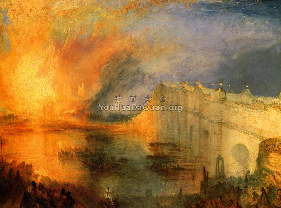 The Burning of the Houses of Parliament - 约瑟夫·玛罗德·威廉·透纳